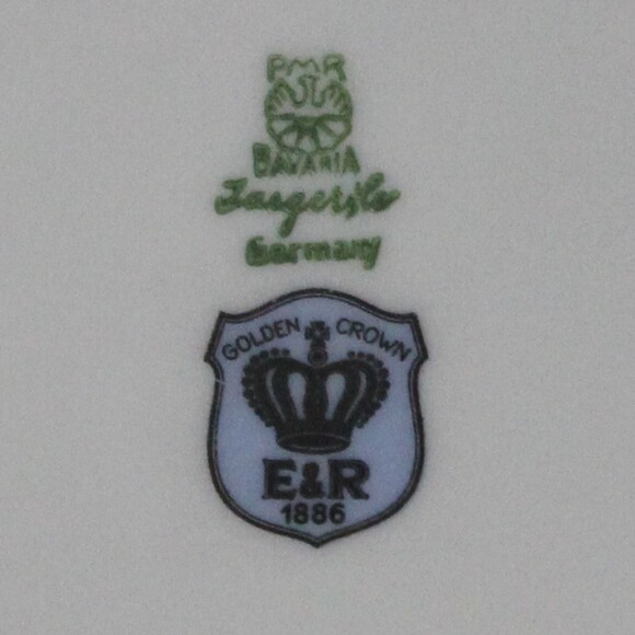 Vintage Collectible 1950s German Jaeger Porcelain Harvest Plate with Gold Trim - Picture 4 of 5